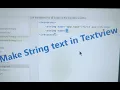 how to make string text in Textview in android studio