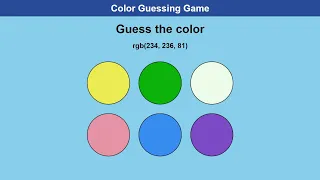 Color Guessing Game using HTML CSS and JavaScript