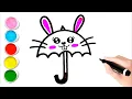 Kolay Ve Sevimli Şemsiye Resmi Çizimi, Sevimli Resim Çizim Ve Boyama Videoları, How to Draw Umbrella