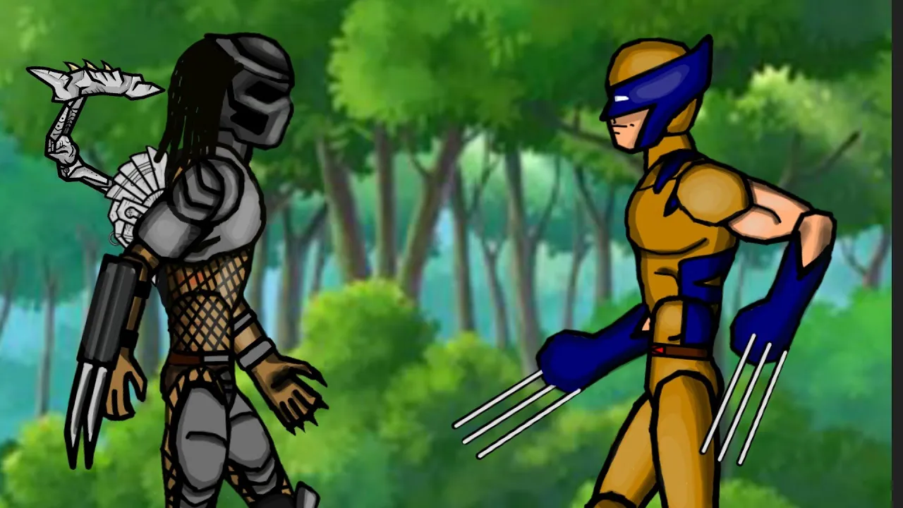 🔥Predator vs Wolverine Logan (X-Men) drawing cartoons 2 [DC2] dv animations gv studio gv Animations