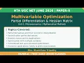 Week 3 day 3 multivariable optimization