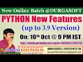 PYTHON New Features up to 3 9 Version Online Training DURGASOFT