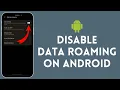 How To Disable Data Roaming On Android Turn Off Data Roaming On Android Full Tutorial