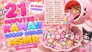 21 MINUTES of KAWAII SCOOP ORDER 💗 SO MANY CHARMS! | ASMR No Talking ✨ Satisfying Beads