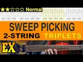 Download Lagu Sweep Picking #1 - 2-String Triplets【Guitar TAB | BPM 30→54】