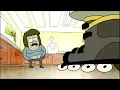 Muscle Man and HFG are scared of Rigby