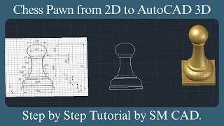 How to Draw Chess Pawn in AutoCAD 3D #autocad #chess #3d #trending