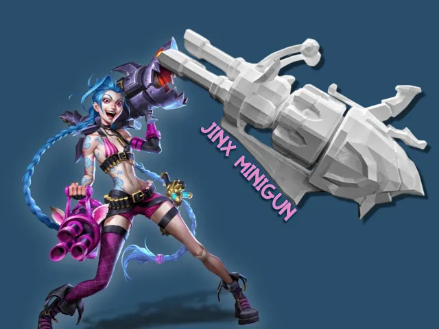League of Legends "Pow-Pow" Jinx Minigun STL • 3D Printable Cosplay Weapon • LOL Prop File video thumbnail