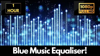 Blue Music Equaliser Screensaver 1 HOUR Tranquil Visuals Wallpaper Background NO SOUND