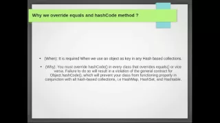 Java Interview Question Why we override equals and hashCode method