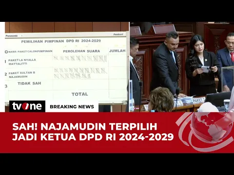 Sultan B Najamudin Terpilih Menjadi Ketua DPD RI dengan 95 Suara