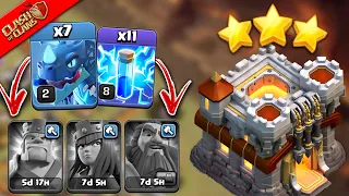 Th11 Zap Electro Dragon War Attack without Heroes Best TH11 No Heroes Strategy in Clash of Clans