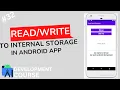 Text File to Internal Storage - Android studioTutorial