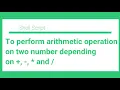 Shell script to perform arithmetic operation on two number