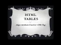 HTML Table - Example 5 Align attribute used in tr tag