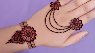 Mehndi Design simple and easy / back handmehndi design | simple dubai style mehndidesign latest