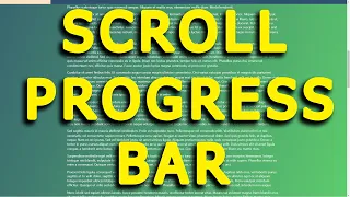 Scroll PROGRESS BAR How to create a scroll indicator
