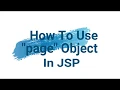 How To use page implicit object in jsp