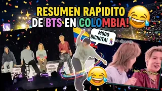 Resumen rapidito de BTS en Colombia (la aventura de los 7 parceros en colombia xd)