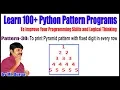 Learn 100 Python Pattern Pattern - 30 To print Pyramid pattern with fixed digit in every row