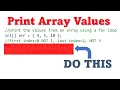 Printing Array Entries with a For Loop C Sharp c for beginners