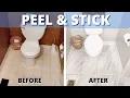 Watch Us PEEL STICK a SMALL BATHROOM FLOOR with Luxury Vinyl Tile