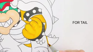 BOWSER Coloring Page Fun Mario Bros Movie 2024 Viral Kids Activity