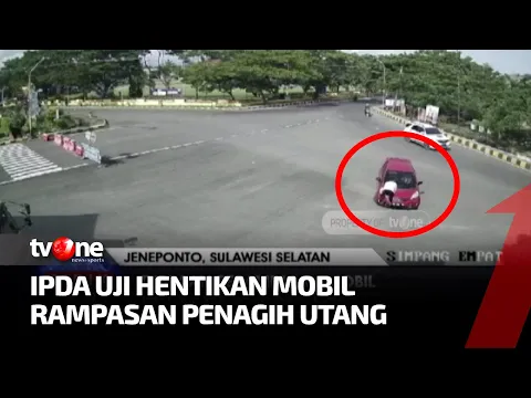 Aksi Heroik Polisi Naik ke Kap Mobil Berupaya Hentikan Mobil Rampasan