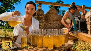 we bottled 30 litres of elderflower champagne while rebuilding our 200 year old farm