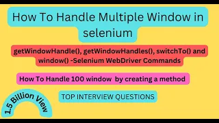 How to handle multiple window in selenium webdriver getWindowHandle getWindowHandles
