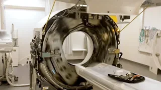 Radiographer Films Inside of a CT scanner spinning at full speed