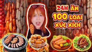 Thứ thách 24H ăn tất tần tật các loại xúc xích. MisThy "sốc" với loại xúc xích thứ 5!?