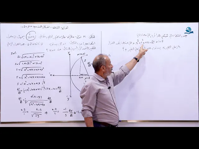 ⁣مادة الرياضيات للصف السادس الاعدادي : المعدلات الزمنية الجزء الخامس