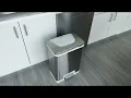 iTouchless AutoStep 13 Gallon Pedal Sensor Kitchen Trash Can with AbsorbX White Trim