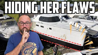 ⛵️ Hurricane-damaged catamaran getting ready to float.  Ep.630