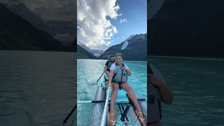 Not luxury, just us, our kayak, and this beautiful view. #banff #canada #lakelouise