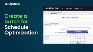 Schedule Optimization Create a batch
