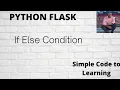 8 Python Flask Tutorial for Beginners if else condition Hindi