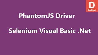 Selenium Visual Basic Net PhantomJS Driver