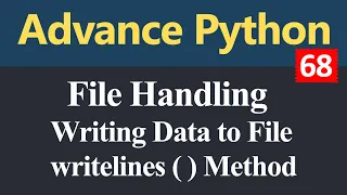 Writing Data to File using wirtelines Method in Python Hindi