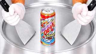 ASMR | Ice Cream Rolls - Mountain Dew Spark Lemon & Raspberry Flavor