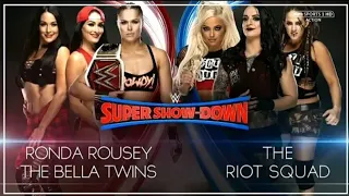 رواندا راوزى و ذا بيلا توينز ضد ذا رايت سكواد فى عرض Super Show Down 2018 