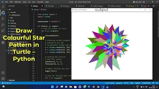 Draw Colourful Star Pattern in Turtle - Python