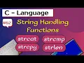 String handling function in c strcat strcmp strcpy strlen