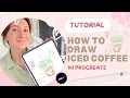 How To Draw Cute Things In Procreate Iced Coffee Cup