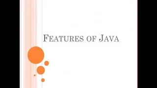 Java tutorial part - 2 features of java