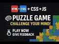 Mind-Twisting Puzzle Game Built with HTML CSS JS Play Now