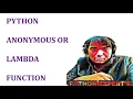 Python Tutorials In Hindi PYTHON ANONYMOUS OR LAMBDA FUNCTION