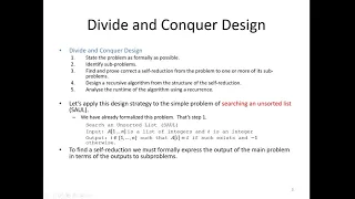 Recursive Search Techniques - Divide and Conquer