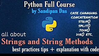 Lec 4 Strings and String Methods Python full course
